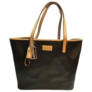 Coach Two-Tone Black and Tan Tote
